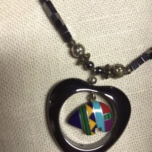 Bear Heart Hemotite necklace